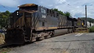 Trem de Carga Geral da MRS com dupla de ac44i 3584 - 7277, na pn de Itakamozi RJ.