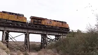 High Speed Desert Railroading - A Cloudy Day on Union Pacific's Sunset Route