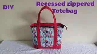 🔥DIY recessed  zipper tote bag/handbag /daily bag/Easy tutorial /Easy version beginner friendly