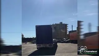 Another drop deck with a rolling tarp system is heading home.
