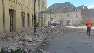Croatian Red Cross are on a ground assisting at the epicentre of the earthquake at Petrinja Croatia.
