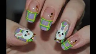 Plaid Easter Bunny Nail Art Tutorial