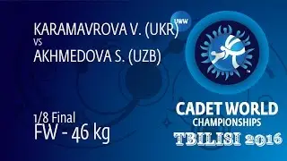 1/8 FW - 46 kg: V. KARAMAVROVA (UKR) df. S. AKHMEDOVA (UZB), 5-2