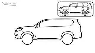How to draw a toyata land cruiser prodo 1019 easy 