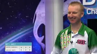 Nick Brett makes a brilliant shot during the World Bowls Tour Pairs Final!
