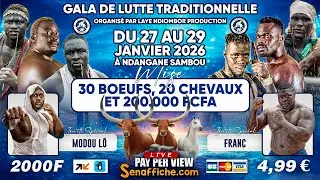 🛑 Direct - FINALES du gala de NDANGANE SAMBOU, Mise : 30boeufs, 20chevaux...