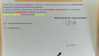 Modelo de Malthus a crecimiento de cultivo de bacterias