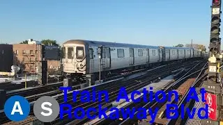 MTA NYC Subway: Full Set Rockaway Park (S) Begins/Ends and (A) Train Action at Rockaway Blvd