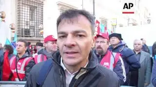 Thousands march as unions call general strike in protest at labour reforms