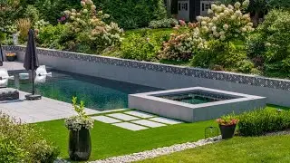 Philly Grey Porcelain Pavers & Medallion Tiles | Pool & Spa Design in Old Tappan, NJ