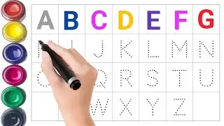Collection of uppercase &lowercase alphabet dotted lines,ABCD alphabet writing,alphabet song A-Z-6