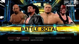 WWE 2K17 PS3 - Undertaker VS Brock Lesnar VS Goldberg '98 VS Kane - 4-Man Battle Royal KO Match