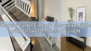 Review TaoHFE Black Entryway Table with Drawer Modern Wood Narrow Console Table with Storage Hallway
