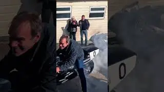 Ron Haslams burn out Bike show Norton Rotary engine Burnout