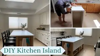 DIY Kitchen Island// Build Kitchen Island with cabinets