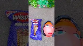 mini chocolate🍫 wispy cone 🍦unboxing with kinder joy surprises 😯today😋#shorts#cone#kinderjoy