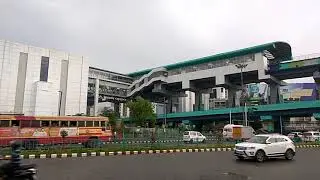 View From Edapally Bus Stop - Road, Lulu Mall & Edapally Metro Station