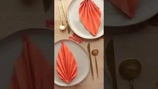 How to make a pretty fall leaf napkin 🍂 #diyhacks #napkinart