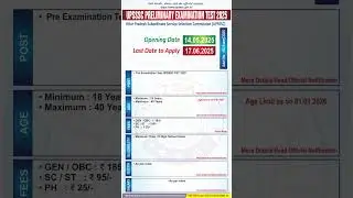UPSSSC Preliminary Examination Test 2025 / UPSSSC PET 2025 Apply Online