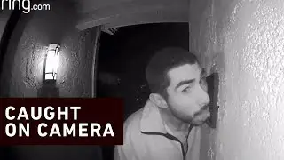 Man caught security video licking doorbell