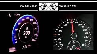 VW T-Roc R A1 VS. VW Golf 6 GTI - Acceleration 0-100km/h