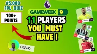 FPL GAMEWEEK 9 | PLAYERS YOU MUST HAVE✅ | REACH 100+ POINTS💥 | FANTASY PREMIER LEAGUE TIPS 2025/2026