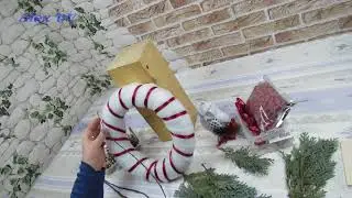 Haust&uuml;r Winter Dekoration . T&uuml;rkranz selbst machen .