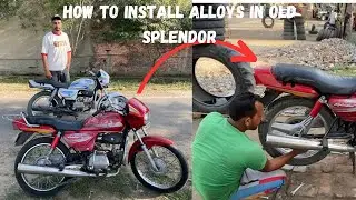 How to install alloys in old splendor | Ajj kite splendor de alloy change