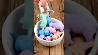 🐕 ASMR Jar of Rainbow Mini Pups! #ASMR #Satisfying #OddlySatisfying #ASMRAnimals #Relaxing