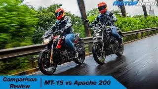 Yamaha MT-15 vs TVS Apache 200 - Best Entry-Level Street-Fighter? | MotorBeam