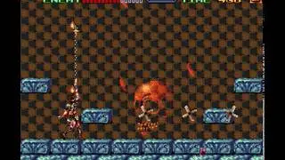Super Castlevania IV sur Super Nes : Mid-Boss Niveau 4 - le crane g&eacute;ant (Puweyxil)