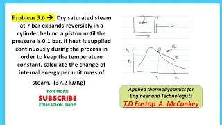 Problem 3.6  calculate the change of internal energy per unit mass of steam.