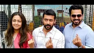 Actor Surya & Family Casted Their Vote In Election 2019