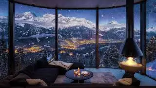 ASMR Night Ambience with Fireplace and Wind Sounds for Relaxation and Insomnia Relief