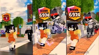 Minecraft - Squid girl VS Runner Rank6974 Running battle ENDING3 Become Monster Run  | Tiny Craft