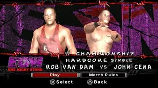 Rob Van Dam vs John Cena | Hardcore Match | WWE SmackDown vs Raw 2007 Gameplay | PPSSPP Emulator 
