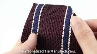 Burgundy Grenadine Tie Striped with Tipping