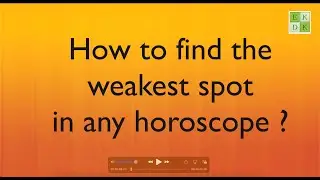 How to find the  weakest spot  in any horoscope ?