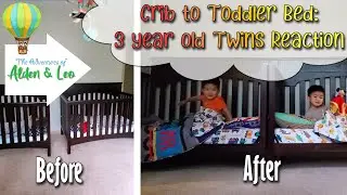 Delta Crib to Toddler Bed Conversion Time Lapse and 3 Year Old Twins' Reaction
