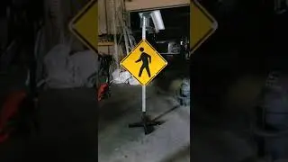 pedestrian solar led sign
