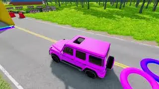 Big & Small McQueen + Police Car vs Zombie Mack | Crazy Downhill Obstacles & Giant Pit Race #010 