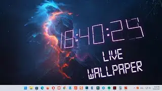 Live Wallpaper With Digital Clock - Windows 10 & 11