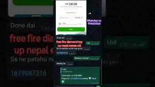 free fire diamond top up nepal esewa uid 🇳🇵- weekly💎 done ✅ #freefire #esewa #shorts #youtubeshorts