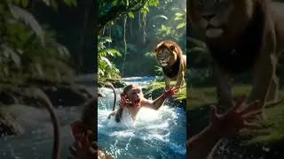 jungle ki ashli hero #viral #shorts #cartoon #lion #elephant #monkey #friendship #river #jungle