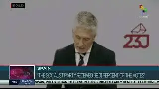 Spain's Minister of the Interior issues statement on provisional election results