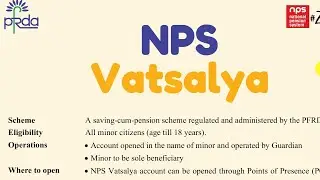NPS Vatsalya Scheme full details