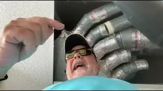 Repairing Commercial Dryer Duct.Spyderco Delica 4,Shop Vac,and a ladder are my tools