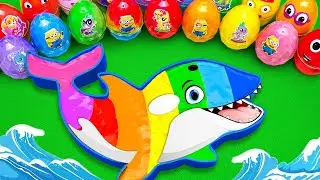 Satisfying ASMR | Making Rainbow Dolphin Bathtub by Mixing SLIME in Rainbow Unicorn CLAY Coloring