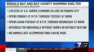 Bay County to open warming shelter as cold weather approaches