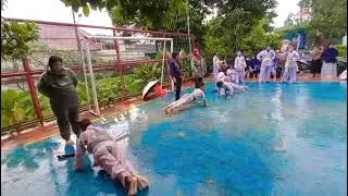 Pelantikan Kenaikan Kyu Dari sabuk hijau ke biru. 